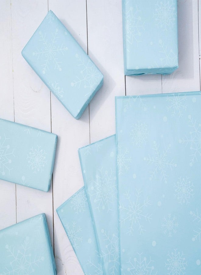 Whaline 100 Sheets Winter Tissue Paper Blue White Snowflake Gift Wrapping Paper Art Craft Paper for DIY Winter Xmas New Year Party Decor, 14 x 20 Inch - Image 3