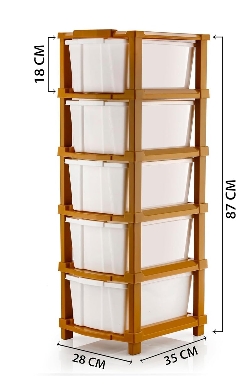 HORPIN نظام درج بلاستيكي modular 5 XL للمكتب المنزلي والمستشفى والصالون والمدرسة والأطباء والأطفال أبعاد المنتج عند التجميع 28 سم × 35 سم × 87 سم أبيض 5XL - Image 2