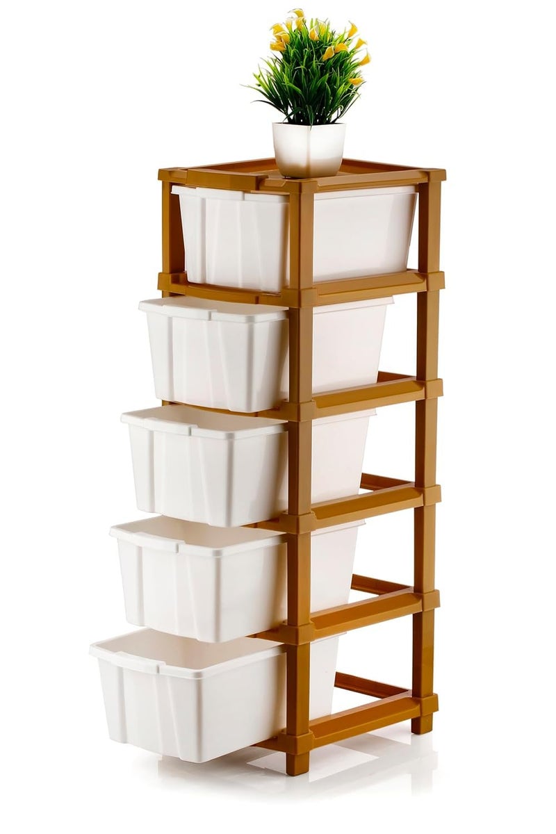HORPIN نظام درج بلاستيكي modular 5 XL للمكتب المنزلي والمستشفى والصالون والمدرسة والأطباء والأطفال أبعاد المنتج عند التجميع 28 سم × 35 سم × 87 سم أبيض 5XL - Image 3