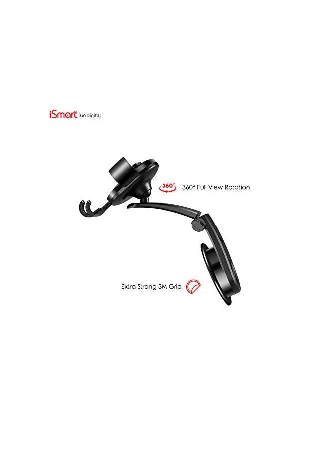 iSmart i99 Universal Car Phone holder Smart Gravity 3M grip 360 degree full view rotation strong holder for iPhone/Samsung/Nokia/Huawei/Oppo/Vivo/with more Grip space/auto grip/anti-shake  - Image 4