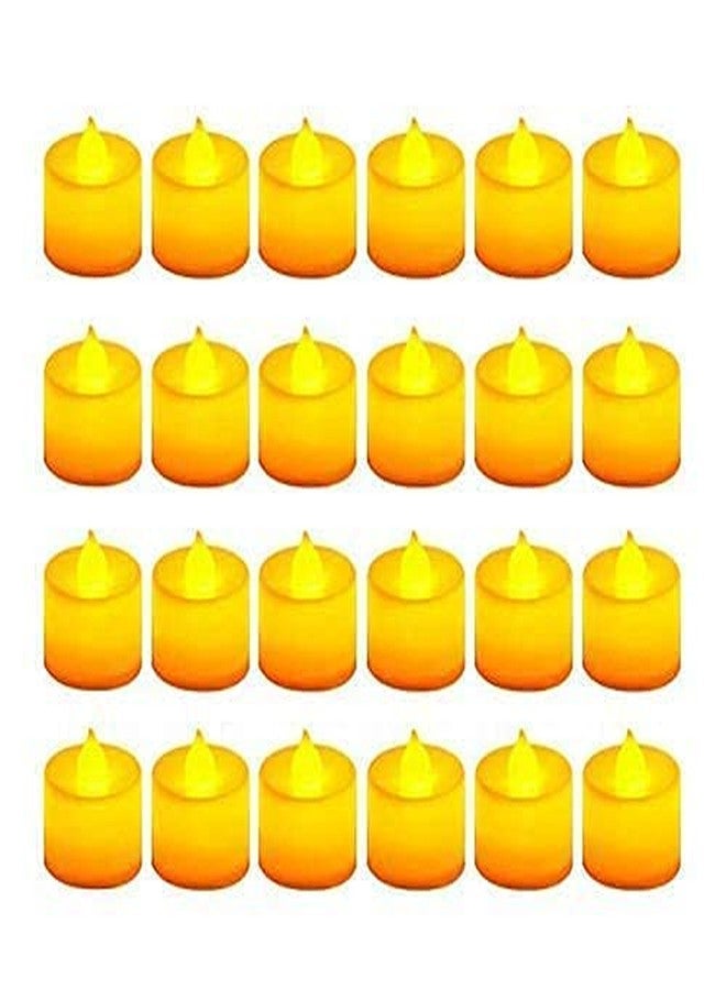 KP2® Acrylic Flameless & Smokeless Decorative Candles Led Tea Light Candle Perfect for Gifts, Home, Room, Birthday, Anniversary Decorative Candles/LED Diwali Candle (Yellow, Pack of 12) - Image 1