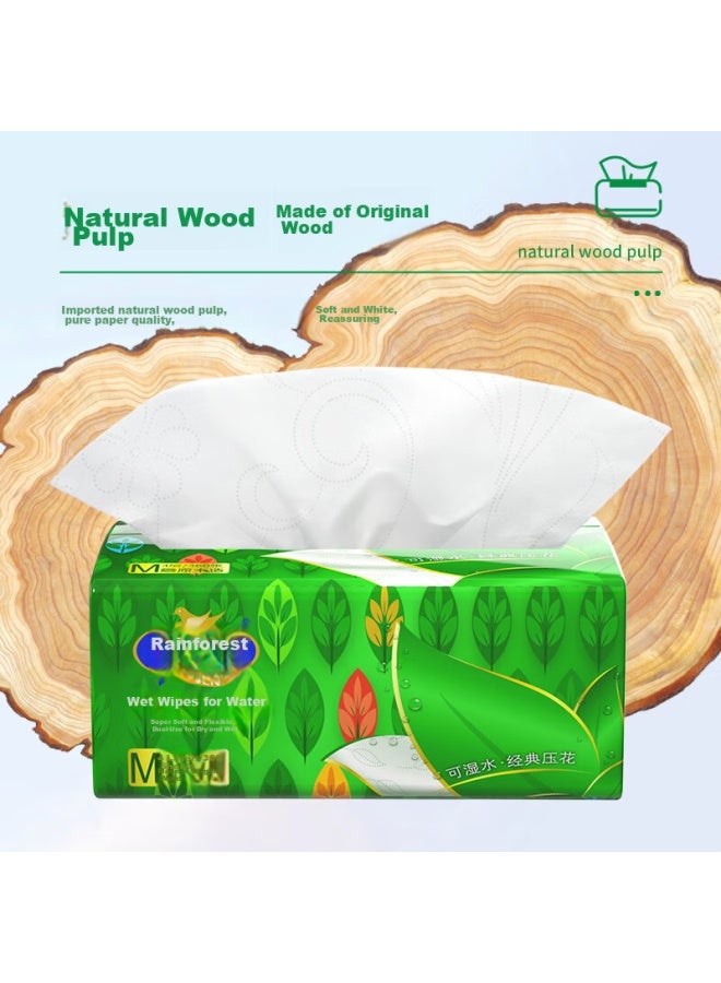 Yusen Moist Tissue Paper, 4-ply, 90 Sheets*20 Packs, M Size Large Pack, Facial Tissues, Napkins, Hand Towels, Toilet Paper Box - Image 4