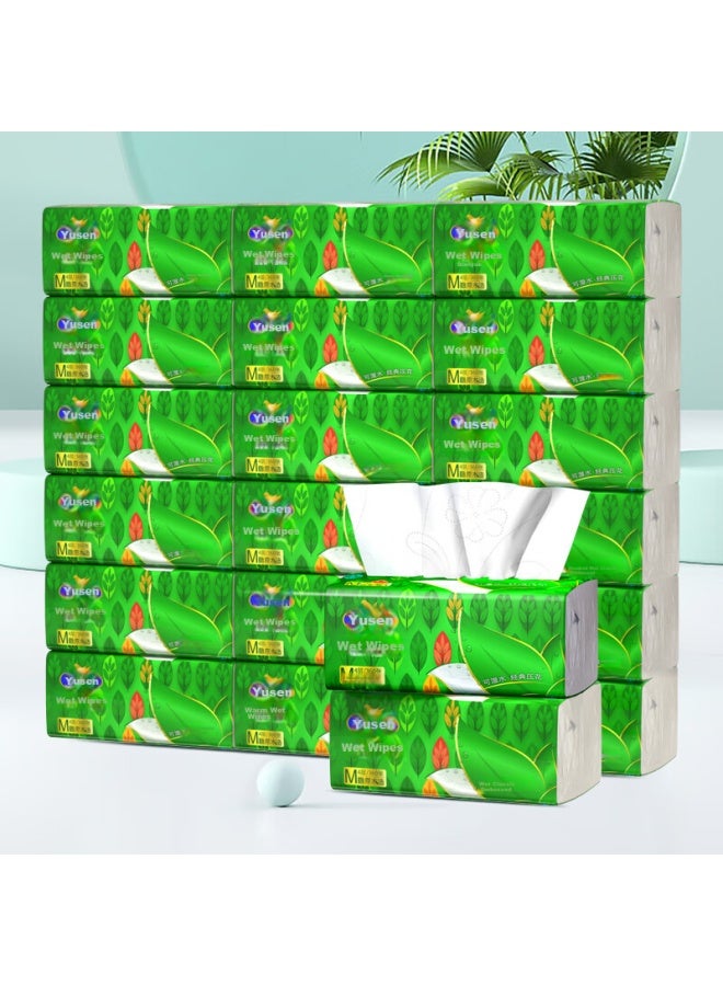 Yusen Moist Tissue Paper, 4-ply, 90 Sheets*20 Packs, M Size Large Pack, Facial Tissues, Napkins, Hand Towels, Toilet Paper Box - Image 1