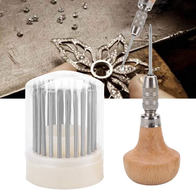 woobles 24pcs Beading Tools Beader Set for Diamond Stone Setting Graver Jewelry Equipments Jewelry Graver Tool Diamond Bead Grain Tool Metal Beading Tools Set for DIY Crafting Jewelry Making- - Image 4