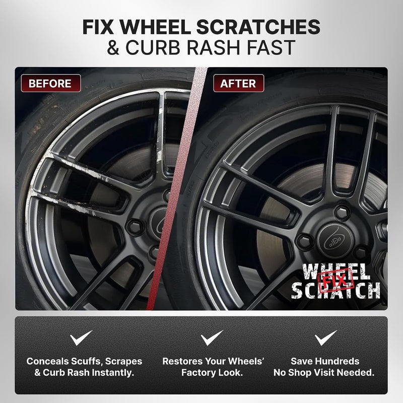 Wheel Scratch Fix Quick And Easy Wheel Touch Up Kit Wheel Paint Rim Paint Pen Wheel Repair Kit (Anthracite) - Image 2
