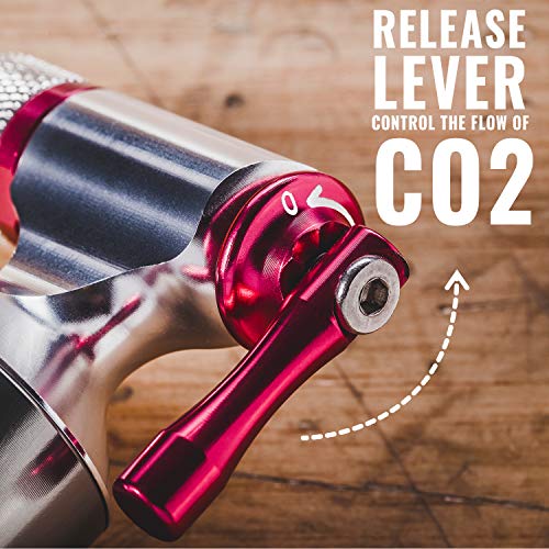 Pro Bike Tool أداة دراجة هوائية مضخة CO2 مع حاوية تخزين خرطوشة سريعة وسهلة وآمنة - لفرامل بريستا وشرايدر - مضخة إطارات دراجات للطرق والدراجات الجبلية - لا تشمل خرطوشات CO2 (تيتانيوم) - Image 4