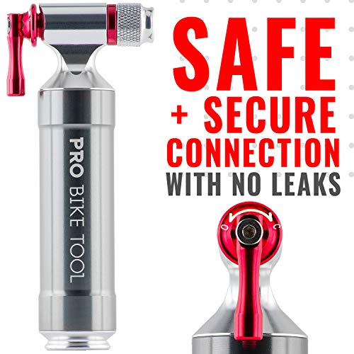 Pro Bike Tool أداة دراجة هوائية مضخة CO2 مع حاوية تخزين خرطوشة سريعة وسهلة وآمنة - لفرامل بريستا وشرايدر - مضخة إطارات دراجات للطرق والدراجات الجبلية - لا تشمل خرطوشات CO2 (تيتانيوم) - Image 5