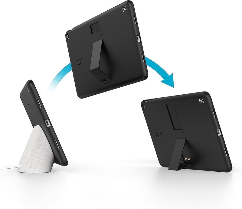 Speck Google Pixel Tablet 2023 Case and Stand - Full Back, Thin, Scratch Resistant, Drop Protection & Adjustable Kickstand - Works with Google Pixel Charging Speaker Dock - Black & White StandyShell - Image 2