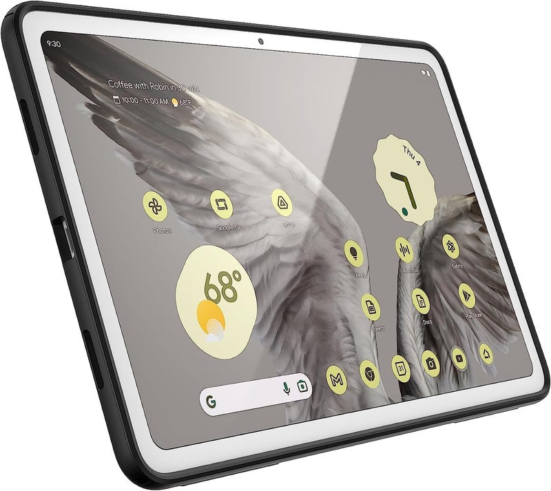 Speck Google Pixel Tablet 2023 Case and Stand - Full Back, Thin, Scratch Resistant, Drop Protection & Adjustable Kickstand - Works with Google Pixel Charging Speaker Dock - Black & White StandyShell - Image 4