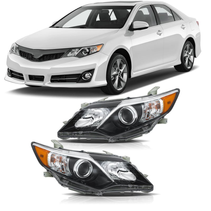 GENRICS Headlight Assembly Pair Replacement for 20122014 Toyota Camry SE Projector Left and Right Headlights Front Head Lamps 8115006470 8111006470