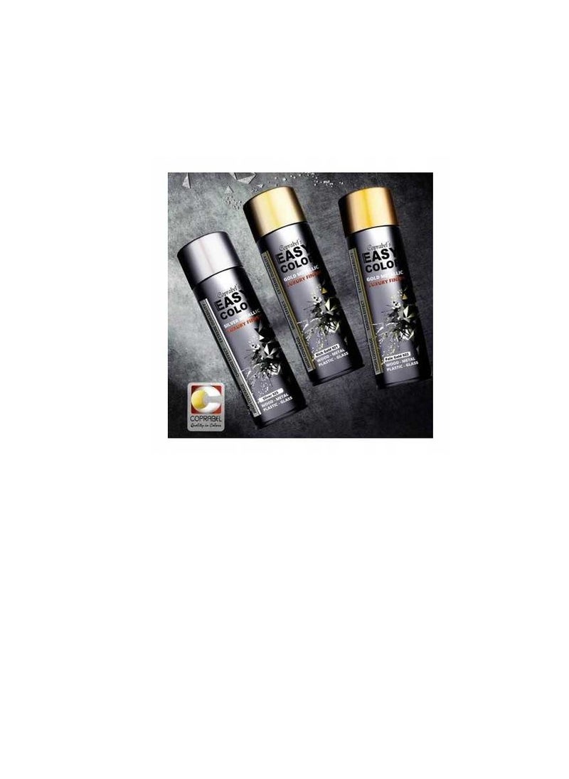 Coprabel Easy Color Silver Metallic Luxury Finishing Spray Paint - 400ml  - Image 1