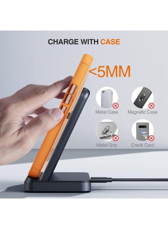 Wireless Charging Station for Samsung 3 in 1 Wireless Charger for Galaxy Watch 4/3/Active 2/1 Compatible with Samsung S22 Ultra S21 S20 Note20 Z Flip 4/3 Z Fold Galaxy Buds, Black - Image 4