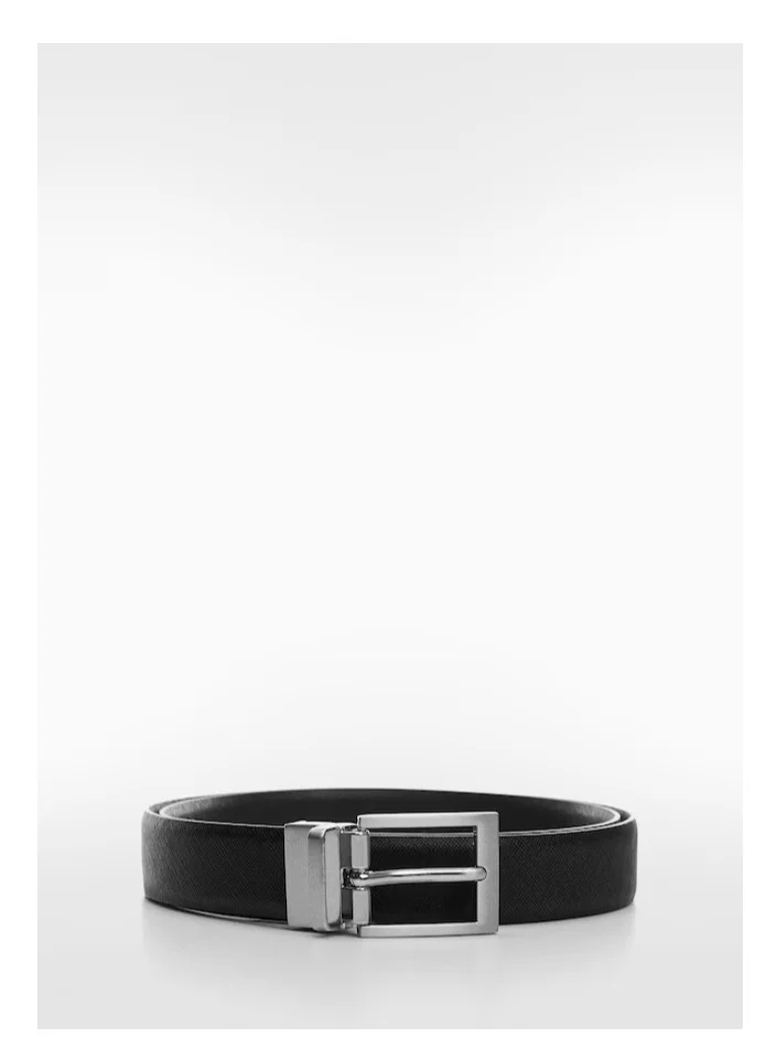 Mango Man Saffiano Reversible buckle tailored leather belt