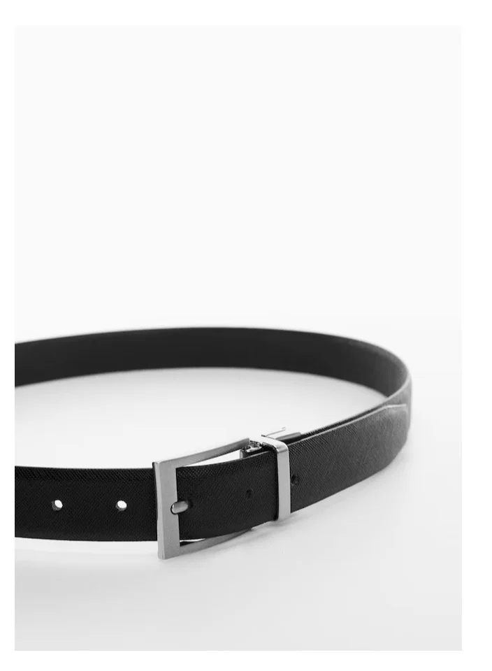 Mango Man Saffiano Reversible buckle tailored leather belt