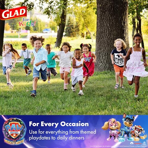 Glad for Kids Paw Patrol Round Disposable Paper Plates, Shields Design - Heavy Duty, Soak Proof, Microwavable Plates for Everyday Use, 8.5 Inch, 20 Count - Image 5