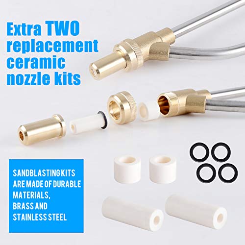 Rdutuok Pressure Washer Sandblasting Kit,Sand blaster for pressure washer with Replacement Nozzle Tips,Protect Glasses,1/4 Inch Quick Disconnect 5000 PSI for Abrasive Cleaning - Image 3