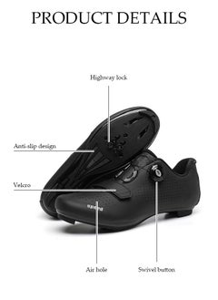 DUNISO Road Cycling Shoes Men, Mountain Cycling Shoes With Locks，With Nano Night Vision Shoe Upper，Velcro And Swivel Buckle, Anti Slip And Breathable, Suitable For Outdoor And Indoor Cycling (Size 42)  - Image 2
