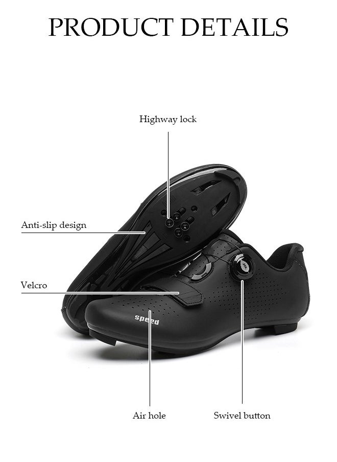 DUNISO Road Cycling Shoes Men, Mountain Cycling Shoes With Locks，With Nano Night Vision Shoe Upper，Velcro And Swivel Buckle, Anti Slip And Breathable, Suitable For Outdoor And Indoor Cycling (Size 42)  - Image 2