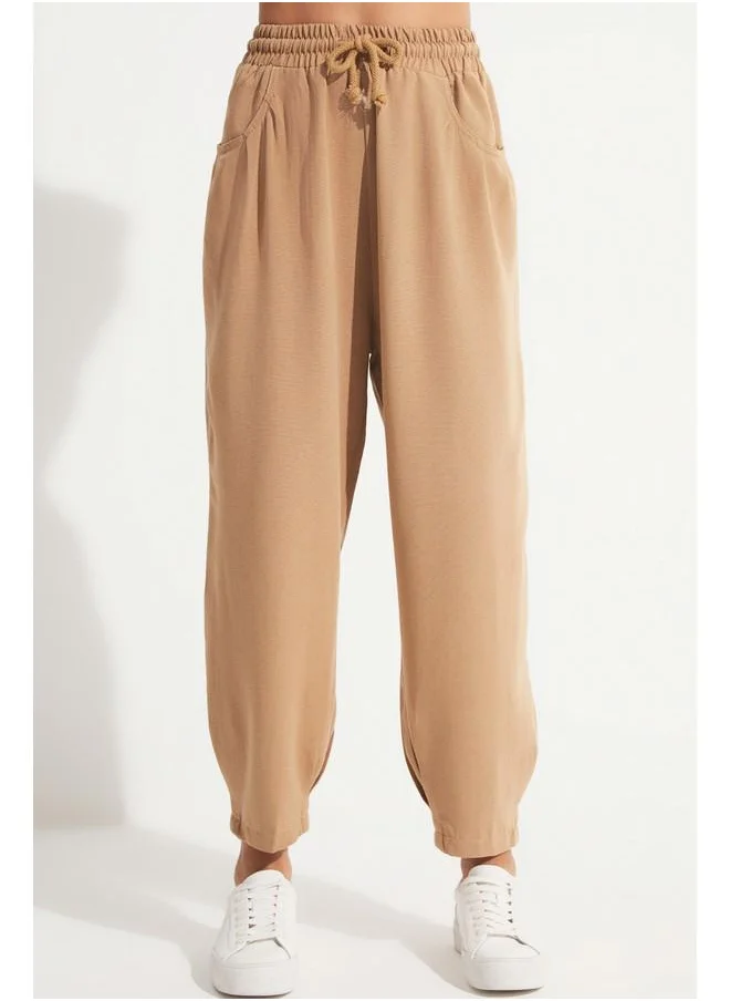JUNE June Pocket Detailed Trouser Tan