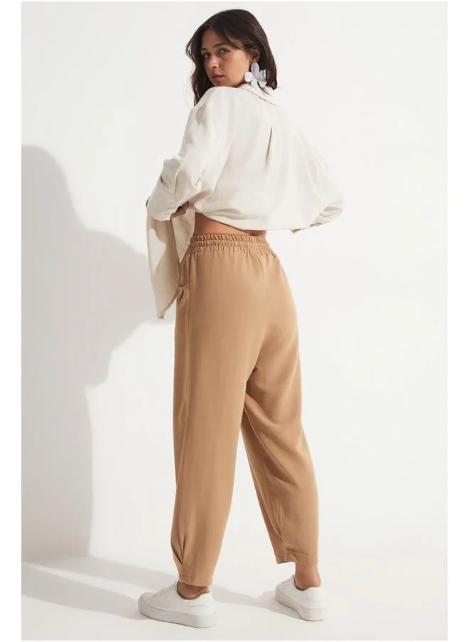 جون June Pocket Detailed Trouser Tan