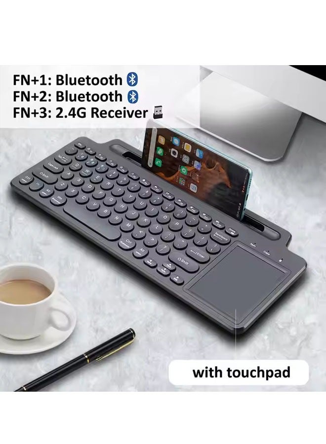 Wireless bluetooth keyboard with 2.4G touchpad numbering, wireless keyboard, mouse card slot, numeric keypad for iOS/Android, laptop, PC, tv box - Image 3