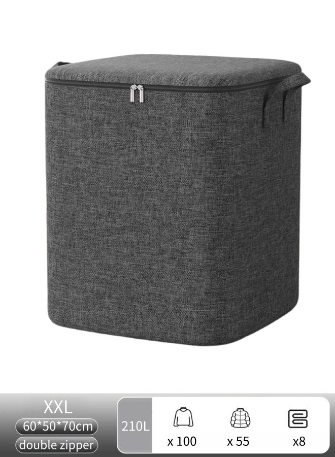 Gray foldable clothing storage cabinet (XXL), quilt storage bag, large capacity storage bag, clothing storage bag, miscellaneous storage bag, soft cloth bag, suitable for storing clothes, blankets, toys at home, foldable, waterproof and dustproof, large capacity storage bag - Image 5