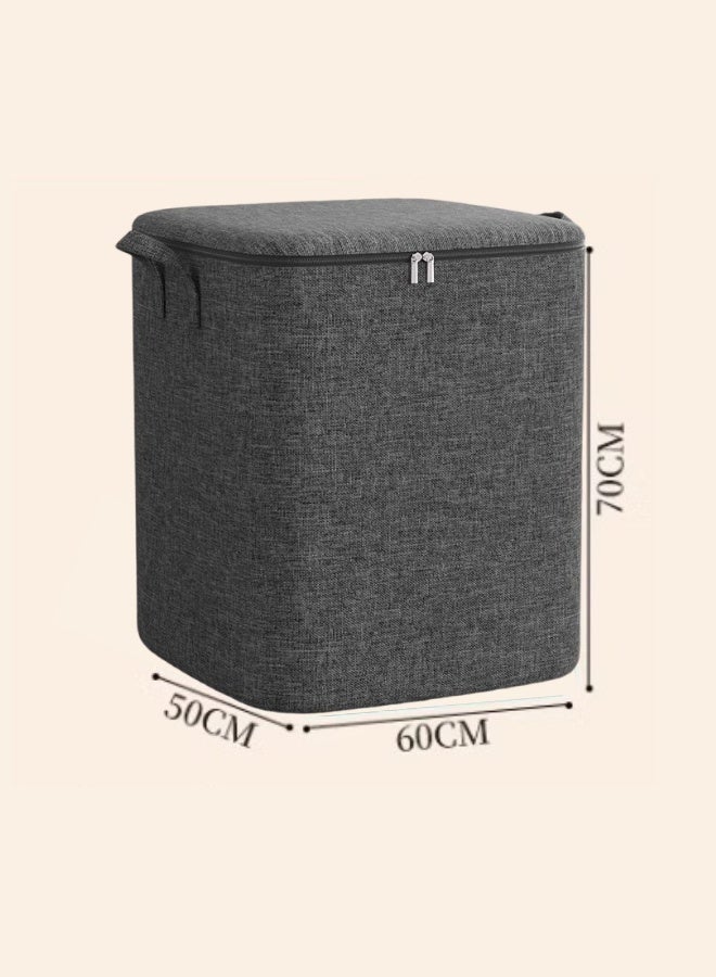 Gray foldable clothing storage cabinet (XXL), quilt storage bag, large capacity storage bag, clothing storage bag, miscellaneous storage bag, soft cloth bag, suitable for storing clothes, blankets, toys at home, foldable, waterproof and dustproof, large capacity storage bag - Image 2