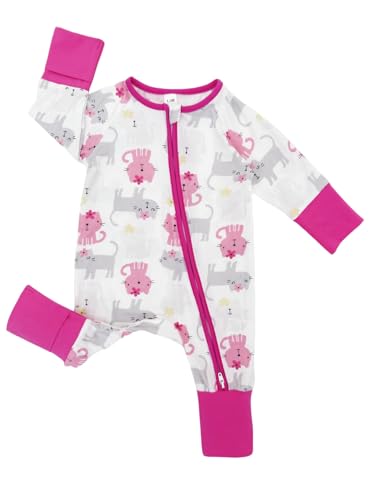 Bow Dream Baby Girl Clothing Footies Bamboo Rayon Baby Girl Clothes Baby Romper Jumpsuit Newborn24 Months Lavender Cat Daisy 1218 Months - Image 3