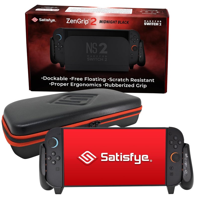 Satisfye – ZenGrip 2 Slim Bundle, Accessories Compatible with Nintendo Switch 2 - The Bundle includes: ZenGrip 2, Slim Case (Fits Switch 2 only) - Image 1