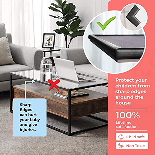 BabySafeHouse Edge Guard and Corner Protector – Extra Long 19ft (16.5ft Edge + 8 Pre-Taped Corner Guards) and Cow Shape Door Stopper (Black Color) for Baby Proofing & Child Safety - Image 3