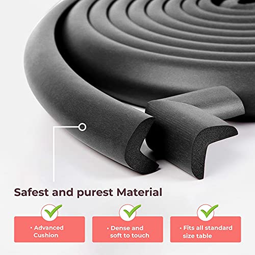 BabySafeHouse Edge Guard and Corner Protector – Extra Long 19ft (16.5ft Edge + 8 Pre-Taped Corner Guards) and Cow Shape Door Stopper (Black Color) for Baby Proofing & Child Safety - Image 4