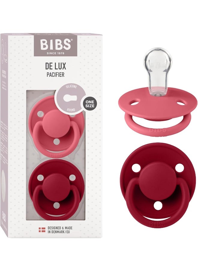 Bibs De Lux Soother 2 Pack, BPA Free Dummy Pacifier, Round - Image 1