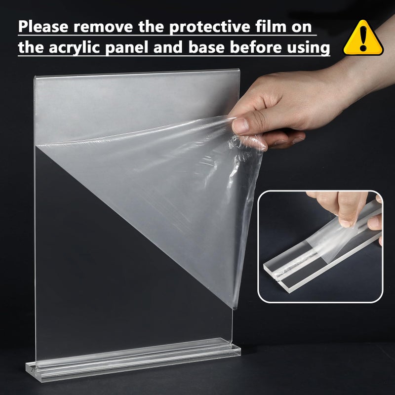 MaxGear Acrylic Sign Holder 8.5x11 Inches 2 Pack, Double Sided Clear Display Stand Table Top Paper Holder, Vertical Menu Flyer Stand, Plastic Frame for Stores, Restaurants, Hotels, Office - Image 2