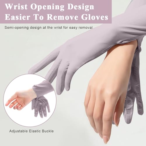 PALAY® UV Protection Arm Sleeves Nylon Ice Silk Arm Sleeves with One Piece Gloves, Open Finger Tip & Anti-slip Palm Design Outdoor Cool Arm Sleeve for Driving, Cycling, Gardening- Purple - Image 5