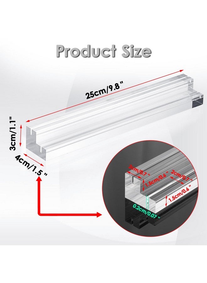 OwnMy 4Pcs Clear Acrylic Playing Card Holders Playing Card Decks Holder With Dual Grooves, Trapezoidal Playing Card Racks Holders With 2 Card Slots, Acrylic Playing Card Holder Stands For Kids Seniors - Image 3