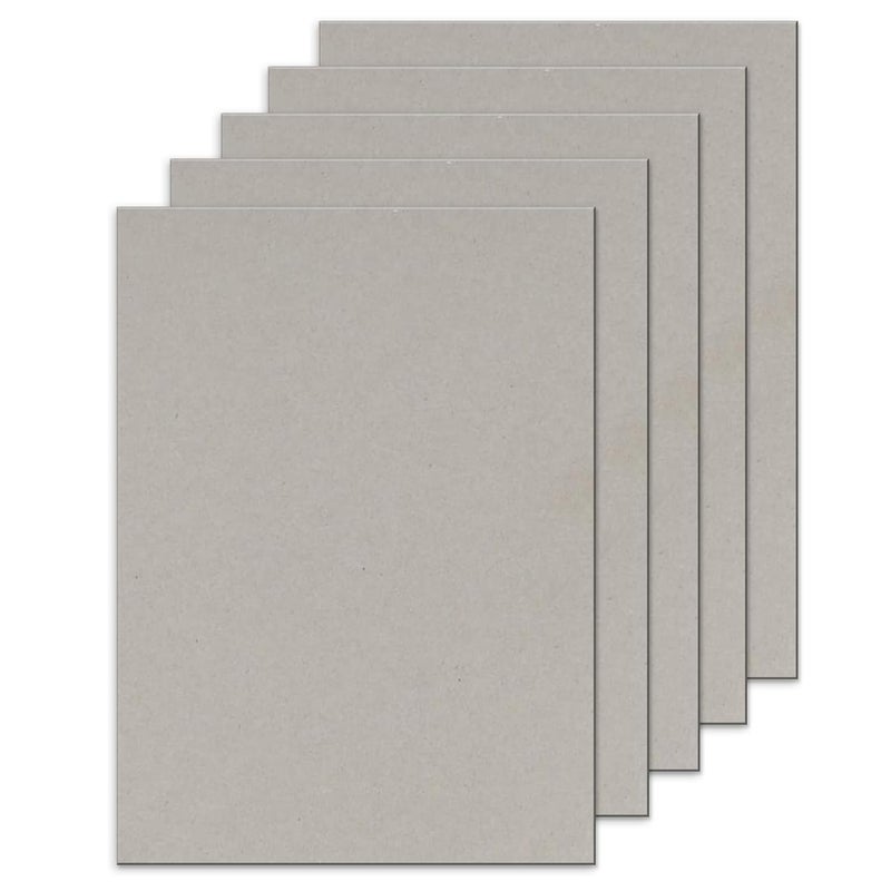 Paraspapermart A4 Grey Board 2mm 800 GSM Thickness Pack of 5 Fine Finish Board
