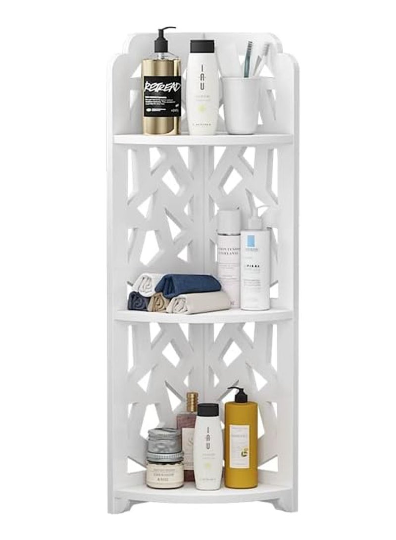 LINGWEI Bathroom Corner Stand Sink Organizer Shelf White 21x80x21cm - Image 3