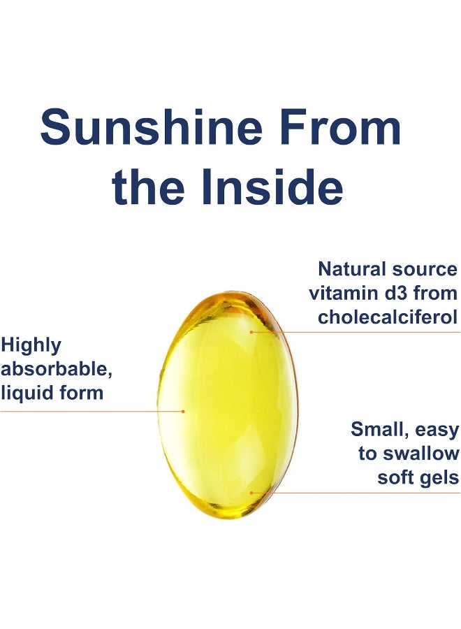 Carlson Vitamin D3 Soft Gels 360 Count for Bone Health - Image 3