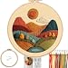 FONNUY Embroidery Kit for Beginners Textured Vibrant Nature Landscape PreStamped Pattern Kits for Adults with Hoop Easy to Follow Color Thread Needlework 8 Hoop Red 2 - Image 2