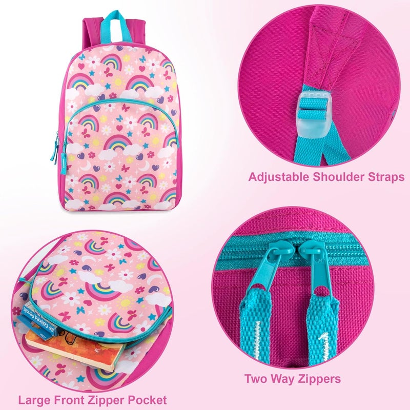 Trailmaker 15 Inch Kids Backpacks for Boys & Girls | Preschool, Kindergarten, Elementary School Backpacks with Adjustable, Padded Straps (Radiant Rainbows) - Image 2