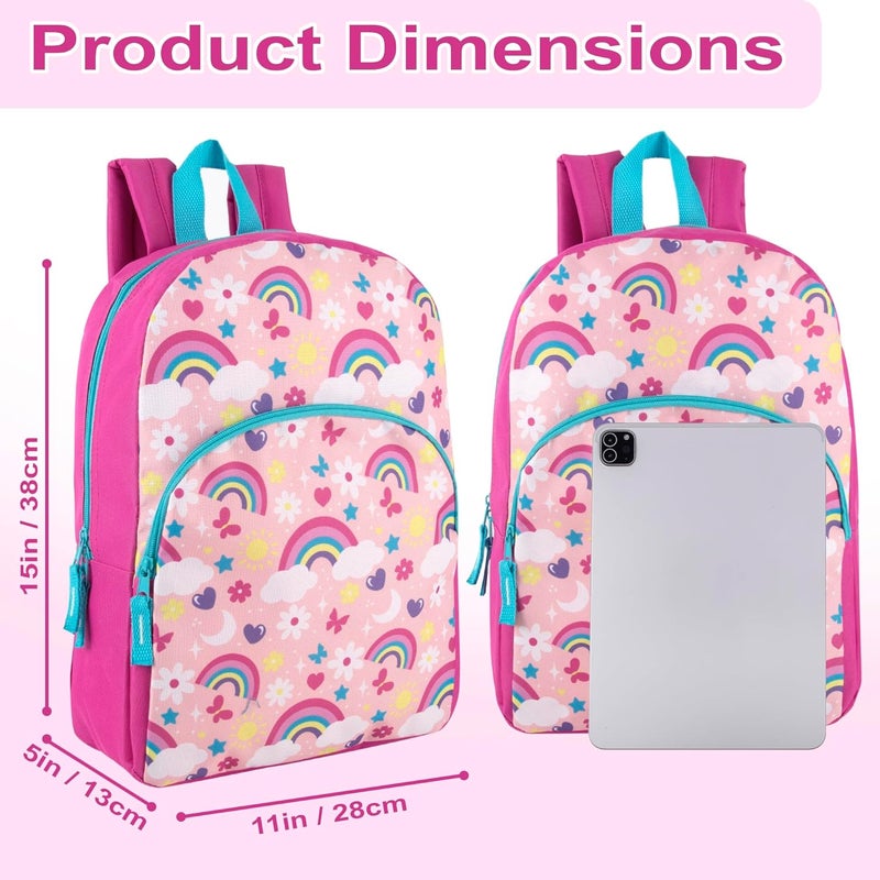 Trailmaker 15 Inch Kids Backpacks for Boys & Girls | Preschool, Kindergarten, Elementary School Backpacks with Adjustable, Padded Straps (Radiant Rainbows) - Image 5
