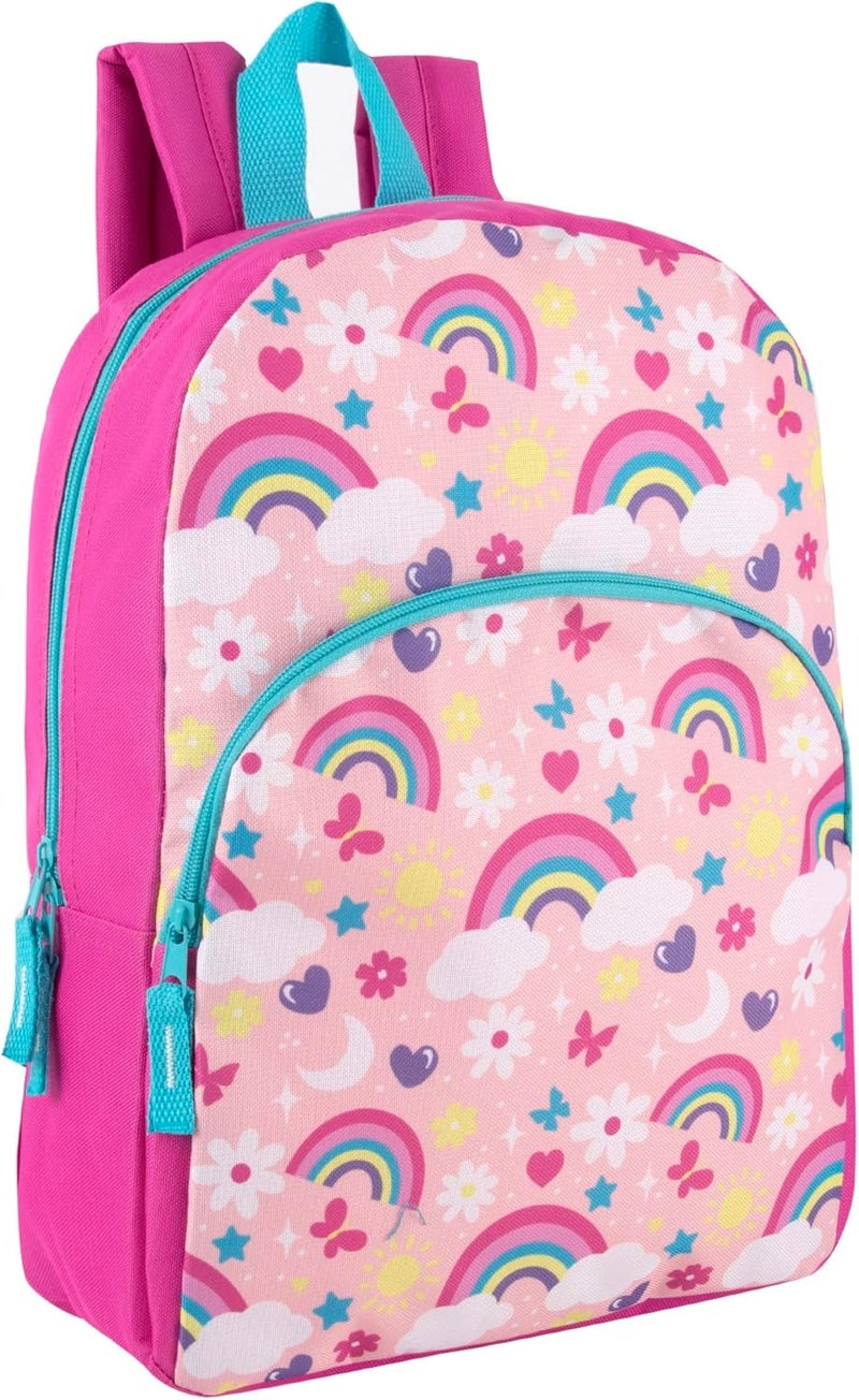 Trailmaker 15 Inch Kids Backpacks for Boys & Girls | Preschool, Kindergarten, Elementary School Backpacks with Adjustable, Padded Straps (Radiant Rainbows) - Image 1