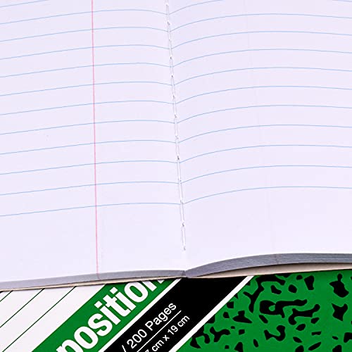 KAISA Composition Notebooks, Wide Ruled, 9-3/4" x 7-1/2", Black Marble Covers Composition Notepads Journal Notebooks 100 Sheets 4 Pack, C10001W - Image 4