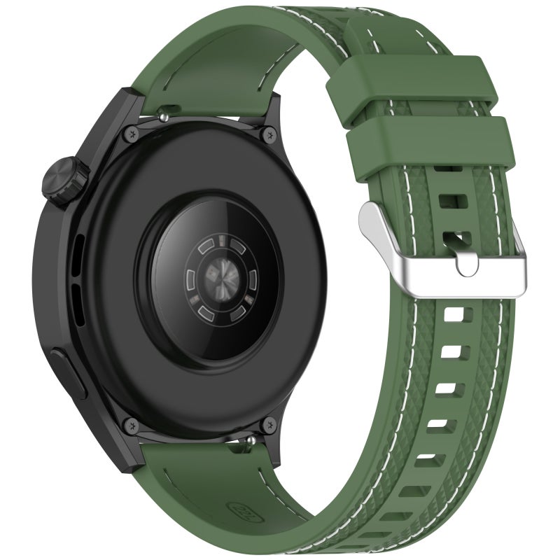 S-TOP For Garmin Venu 3 Quick Release Two Side Stitching Silicone Watch Band(Spruce Green) - Image 2
