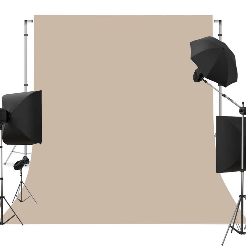 TYTYUU Beige Photo Backdrop for Photoshoot Beige Background for Photography Photo Backdrop Curtain for Party 5 x 7 FT - Image 2