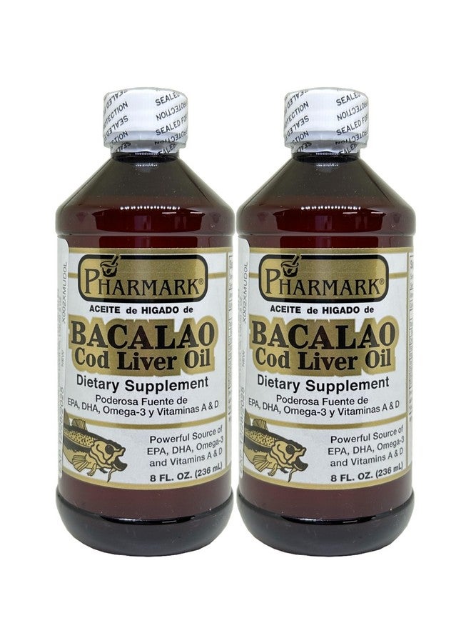 Pharmark Aceite De Higado De Bacalao 8 Oz. Cod Liver Oil 2 Pack - Image 1