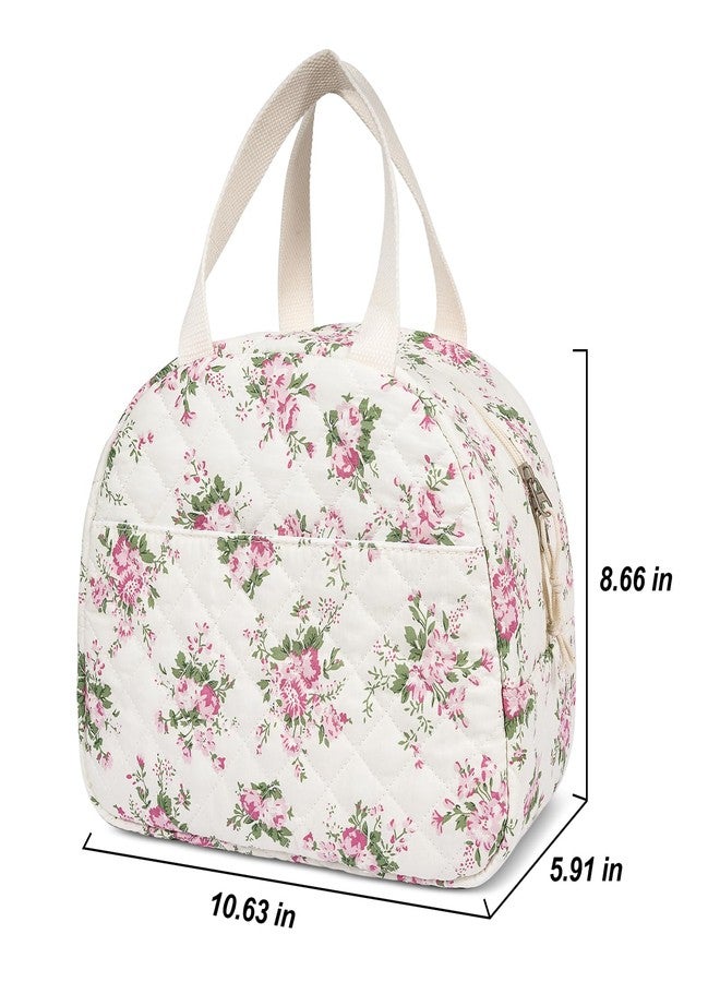honitty Lunch Box for Women,Cute Quilted Lunch Tote Bag,Reusable Insulated Lunch Box,Large Capacity Cooler Bag with Compartments for Work, Picnics or Travelling - Image 2