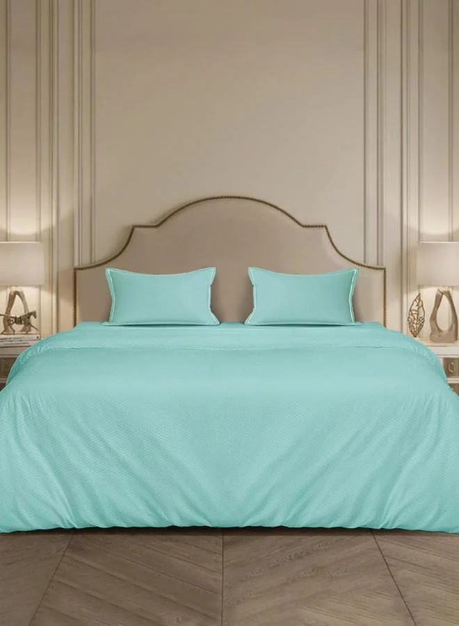 Mulberry Living 100% Cotton 4-Pieces Bedding Set, Micro Checks - Stratosphere Blue