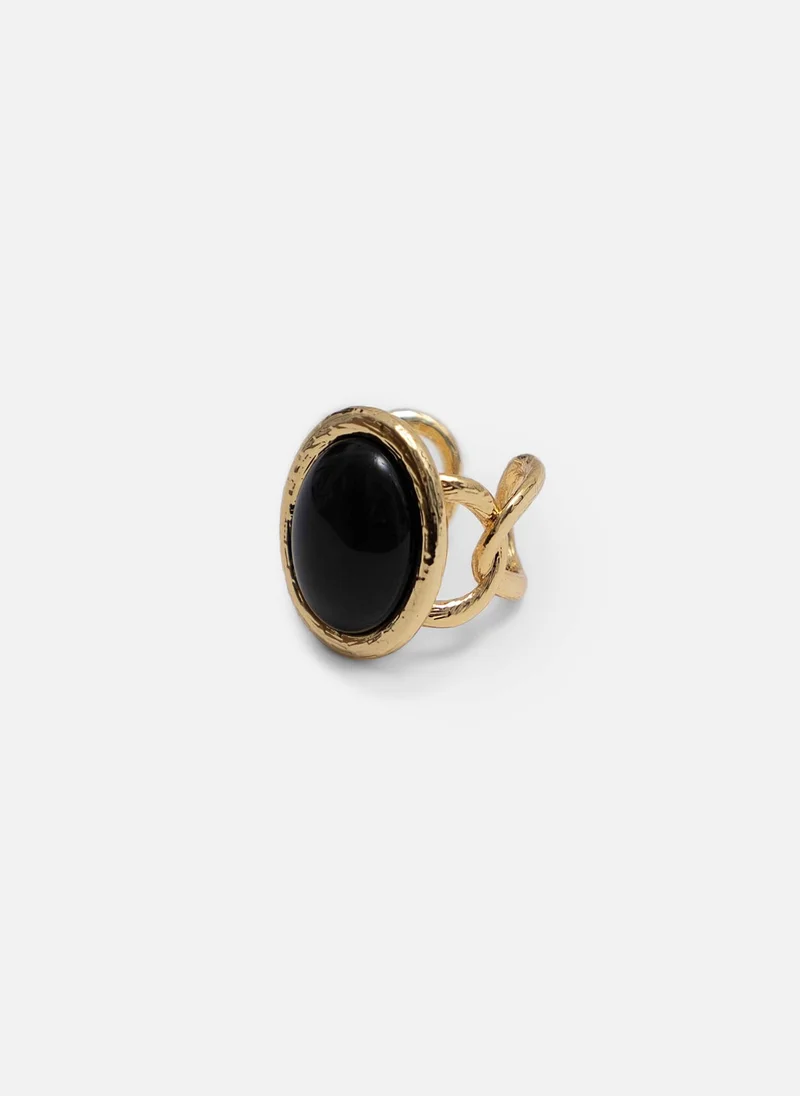 Lichi  Ring with contrasting oval inlay for Women | Best Price UAE