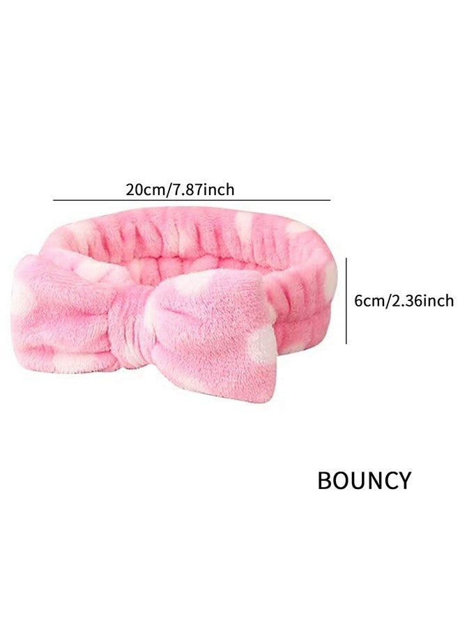 FOK Makeup Facial Yoga Purpose Elastic Velvet Strip Headband For Women, Pack Of 1 - White Baby Pink - Image 2